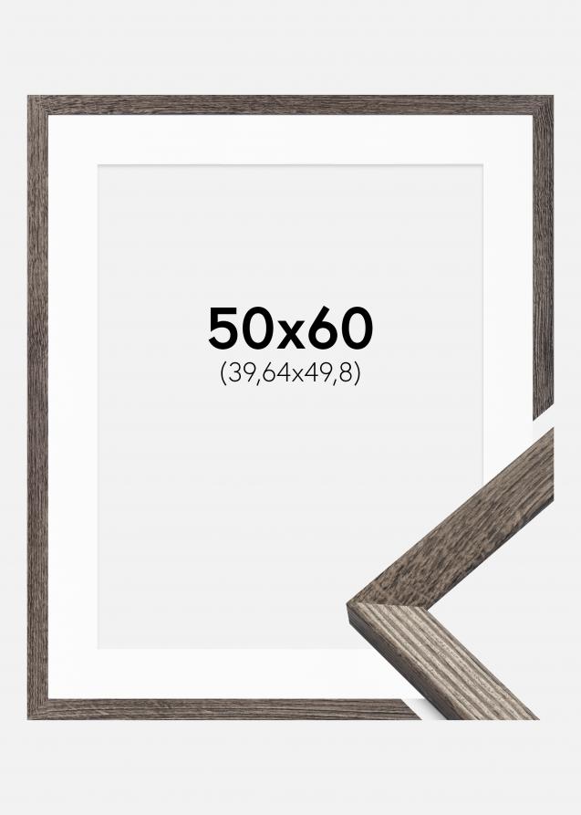 Cadre Fiorito Noyer 50x60 cm - Passe-partout Blanc 16x20 pouces