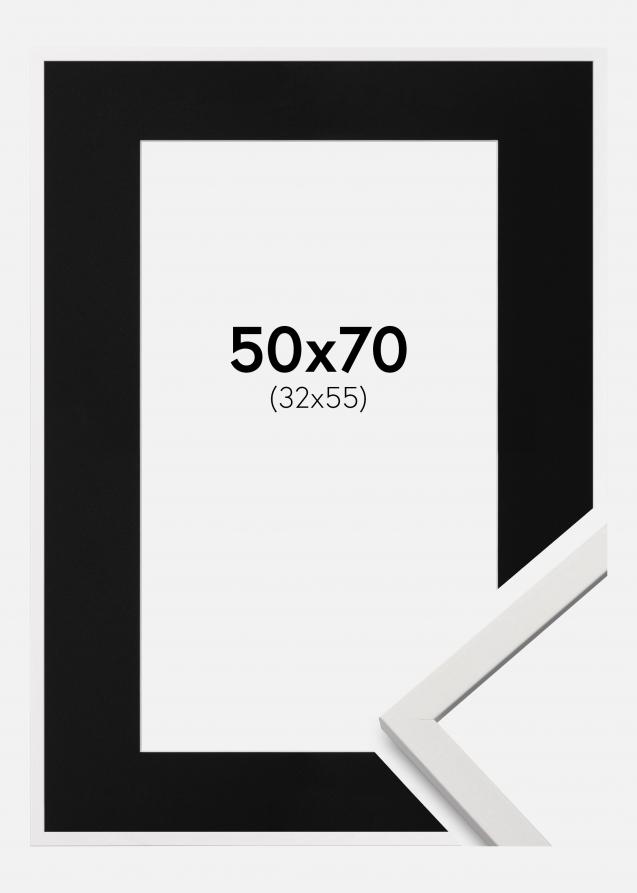 Cadre Edsbyn Blanc 50x70 cm - Passe-partout Noir 33x56 cm