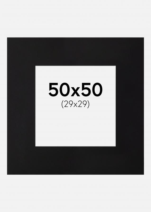 Passe-partout XXL Noir (noyau blanc) 50x50 cm (29x29)