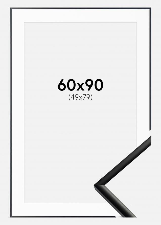 Cadre New Lifestyle Mat Noir 60x90 cm - Passe-partout Blanc 50x80 cm
