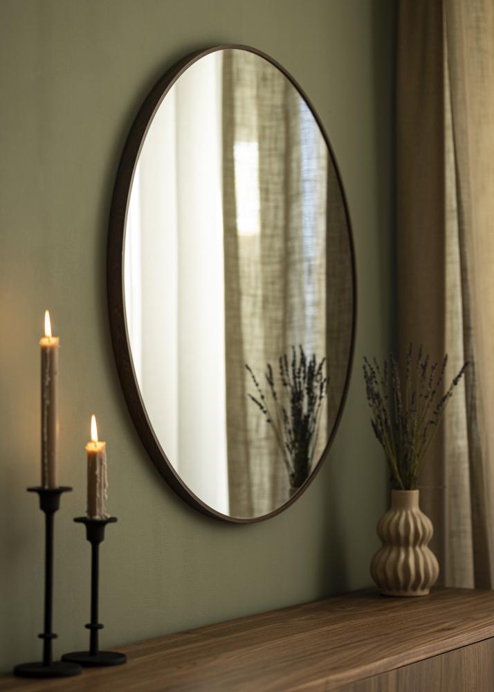 Miroir Modern Noyer diamtre 80 cm
