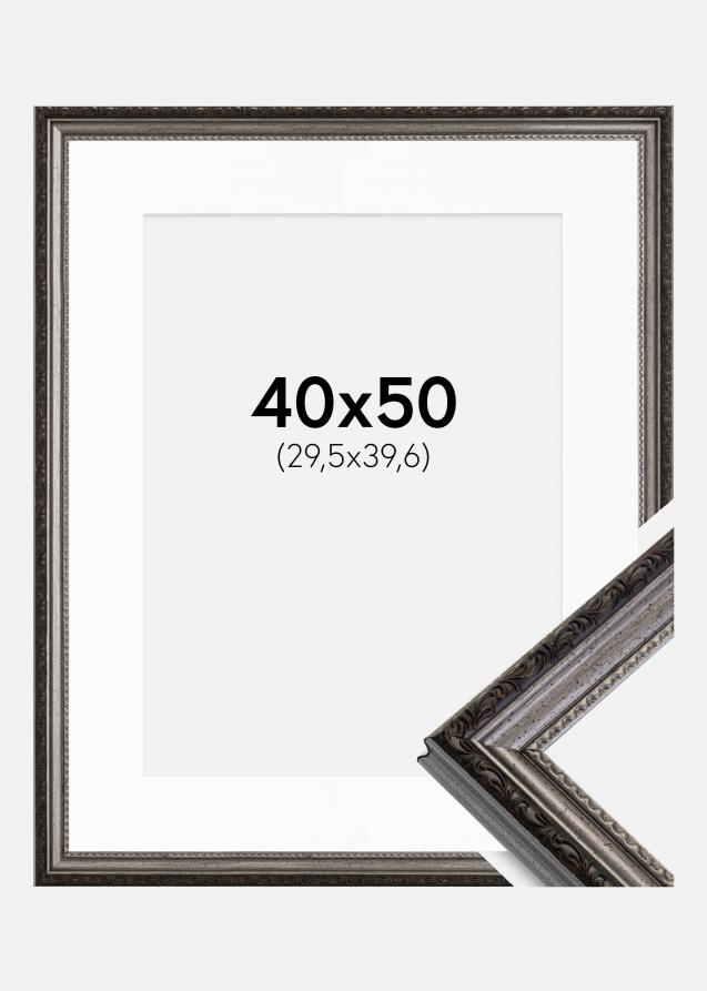 Cadre Abisko Argent 40x50 cm - Passe-partout Blanc 12x16 pouces