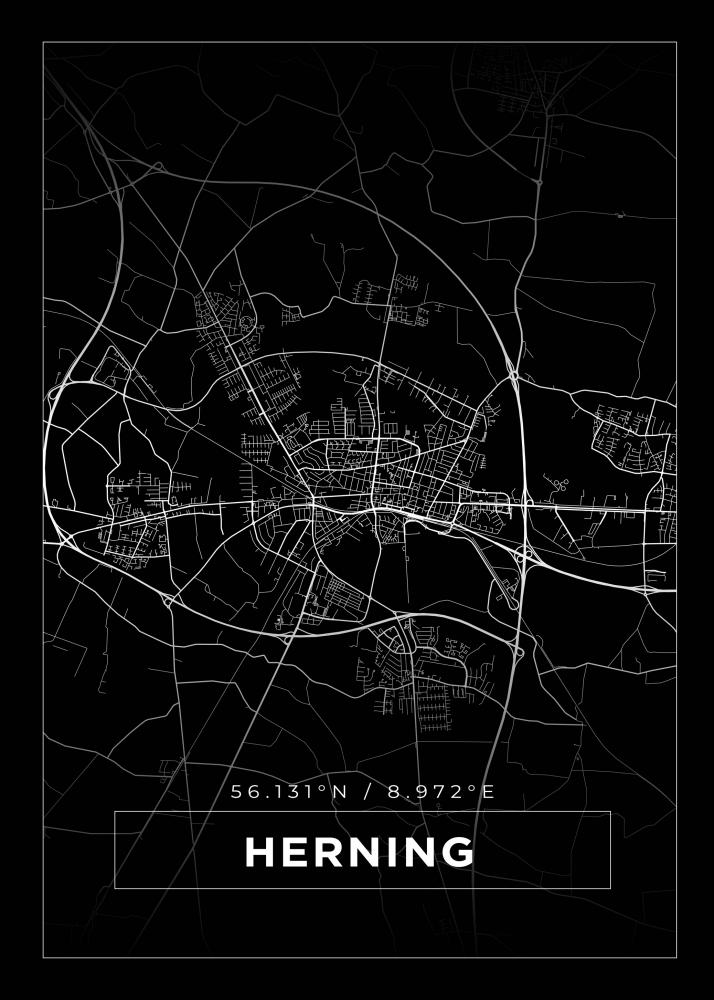 Map - Herning - Black