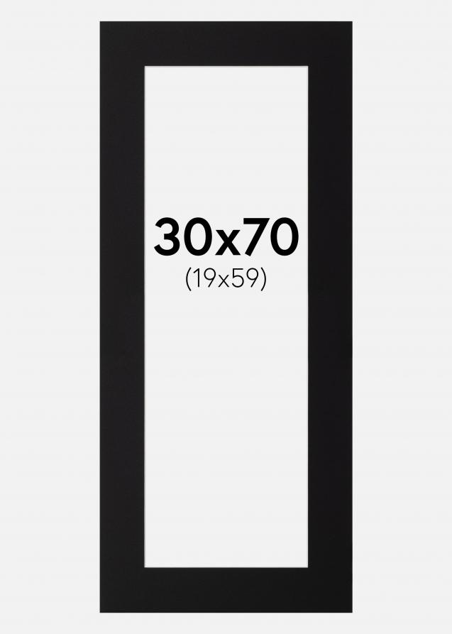 Passe-partout Noir Standard (noyau blanc) 30x70 cm (19x59)