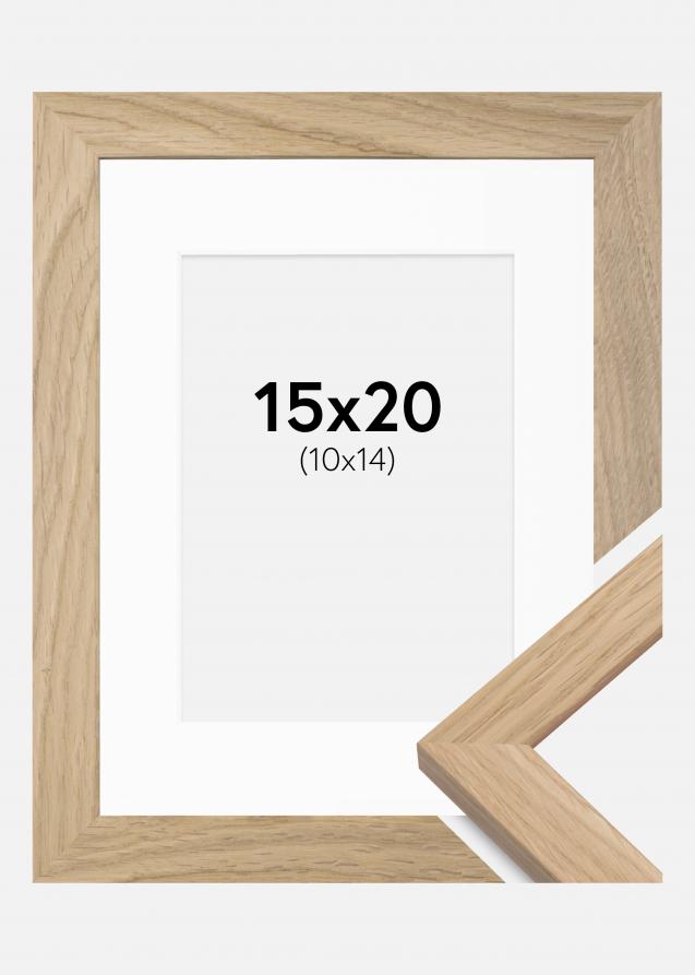 Cadre Oak Wood 15x20 cm - Passe-partout Blanc 11x15 cm