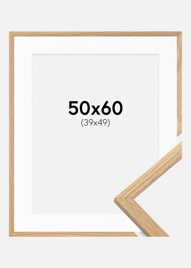 Cadre Trendy Chêne 50x60 cm - Passe-partout Blanc 40x50 cm