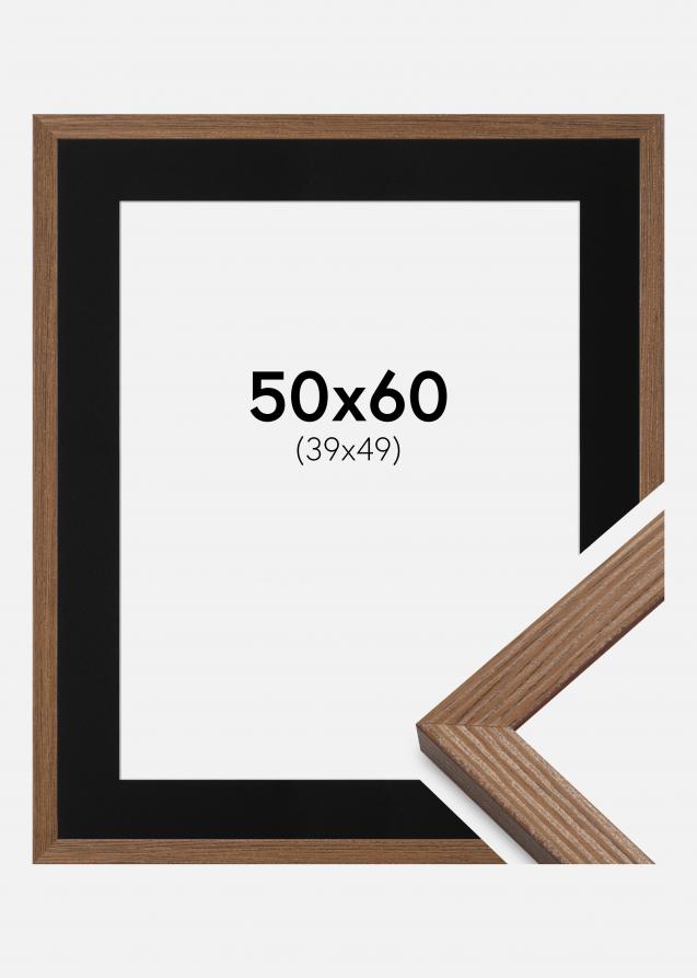 Cadre Fiorito Chêne Foncé 50x60 cm - Passe-partout Noir 40x50 cm