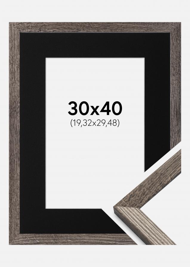 Cadre Fiorito Noyer 30x40 cm - Passe-partout Noir 8x12 pouces