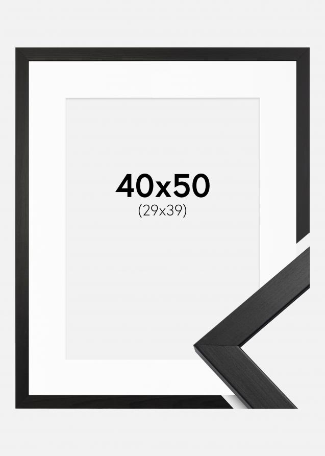 Cadre Stilren Verre acrylique Noir 40x50 cm - Passe-partout Blanc 30x40 cm