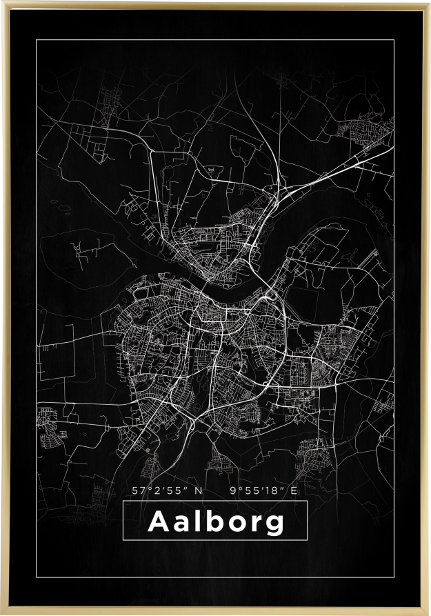 Map - Aalborg - Black