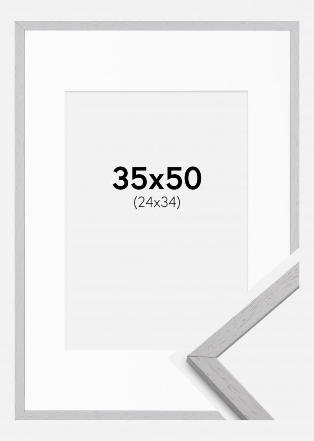Cadre Edsbyn Grey 35x50 cm - Passe-partout Blanc 25x35 cm