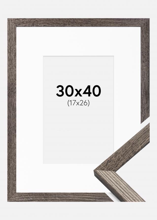Cadre Fiorito Noyer 30x40 cm - Passe-partout Blanc 18x27 cm