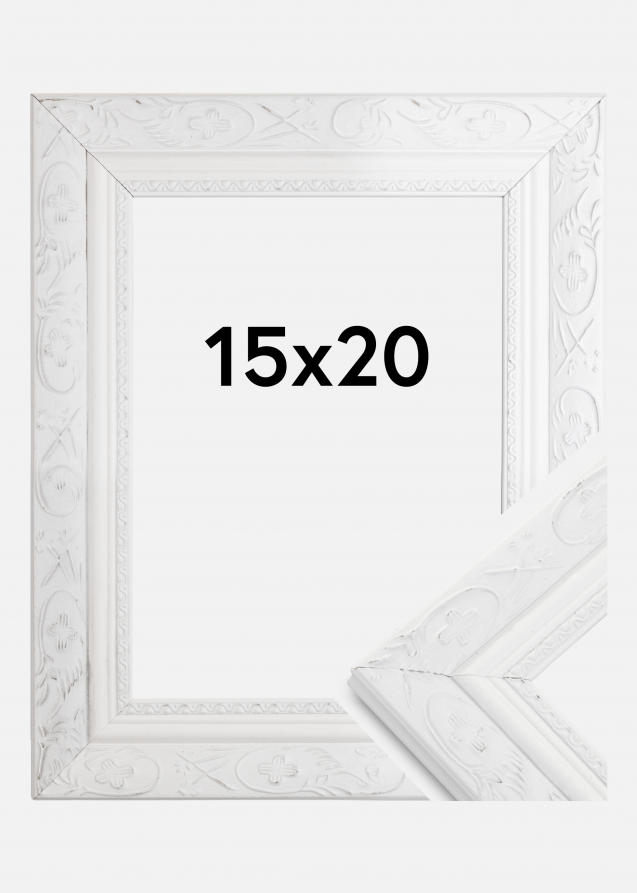 Cadre Baroque Blanc 15x20 cm