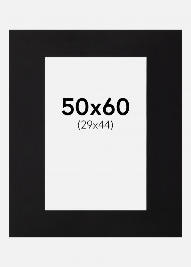 Passe-partout Noir Standard (noyau blanc) 50x60 cm (29x44)