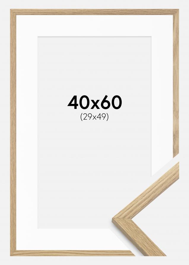Cadre Trendy Chêne 40x60 cm - Passe-partout Blanc 30x50 cm