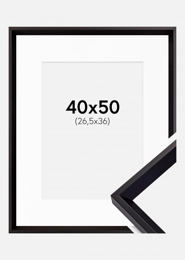 Cadre Globe Noir 40x50 cm - Passe-partout Blanc 27,5x37 cm