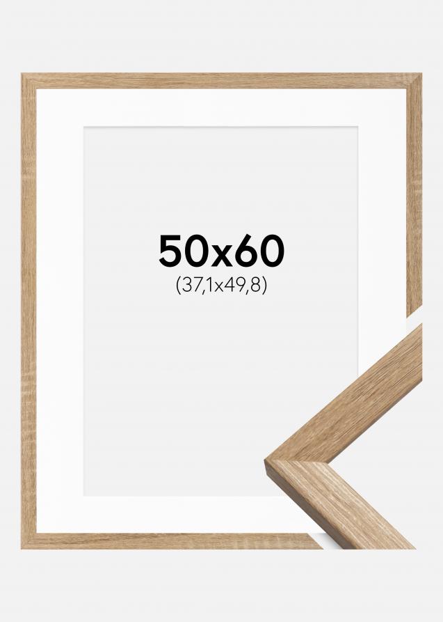 Cadre Fiorito Chêne Clair 50x60 cm - Passe-partout Blanc 15x20 pouces