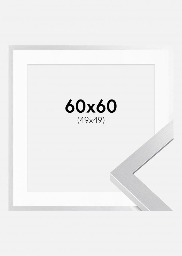 Cadre Selection Argent 60x60 cm - Passe-partout Blanc 50x50 cm