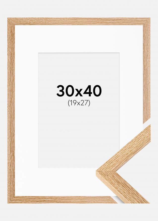 Cadre Selection Chêne 30x40 cm - Passe-partout Blanc 20x28 cm