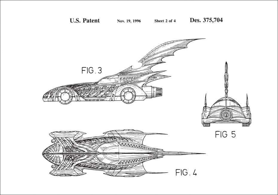Dessin de brevet - Batman - Batmobile 1996 II Poster