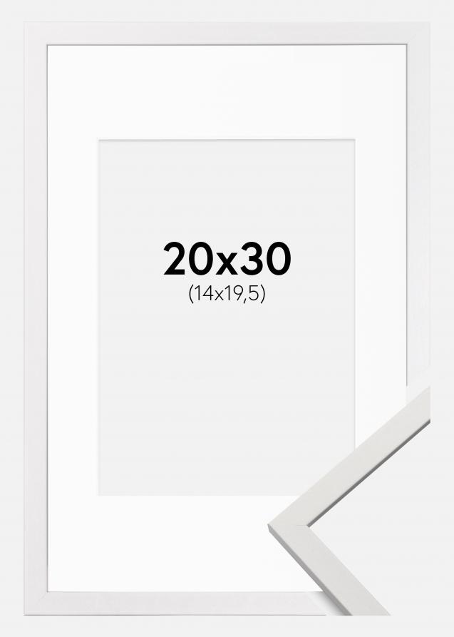 Cadre Edsbyn Blanc 20x30 cm - Passe-partout Blanc 15x21 cm (A5)