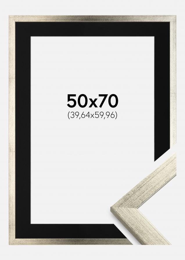 Cadre Stilren Argent 50x70 cm - Passe-partout Noir 16x24 pouces
