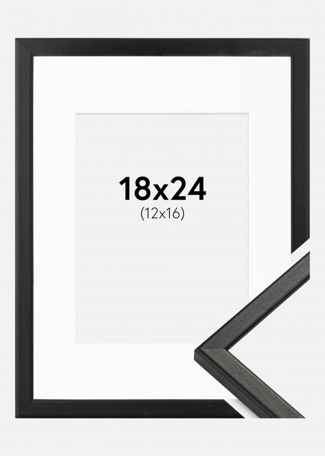 Cadre Kaspar Noir 18x24 cm - Passe-partout Blanc 13x17 cm