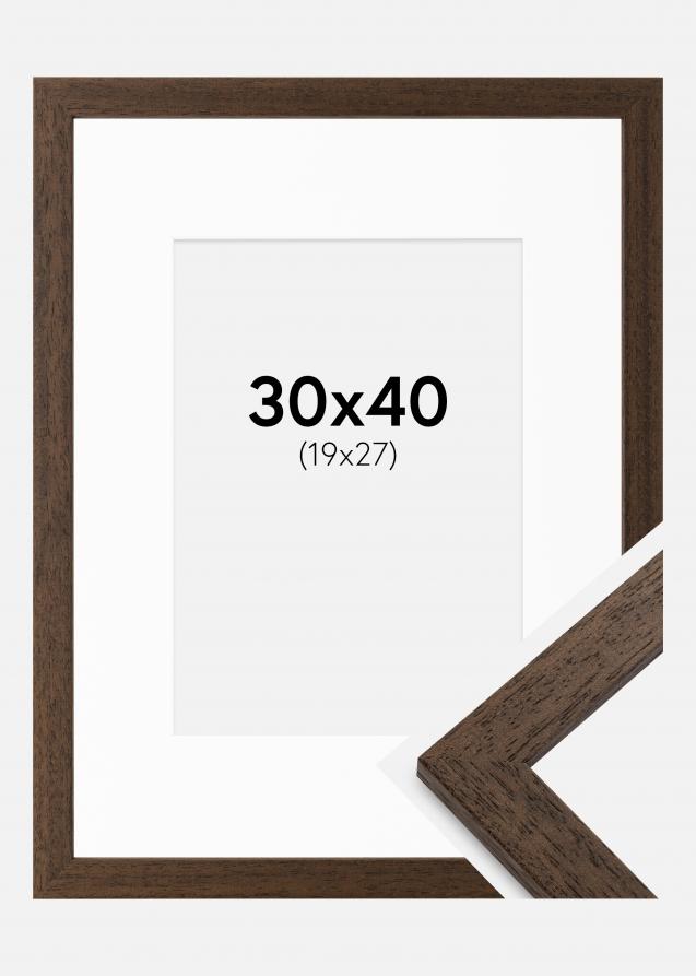 Cadre Brown Wood 30x40 cm - Passe-partout Blanc 20x28 cm