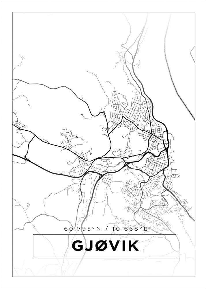 Map - Gjvik - White