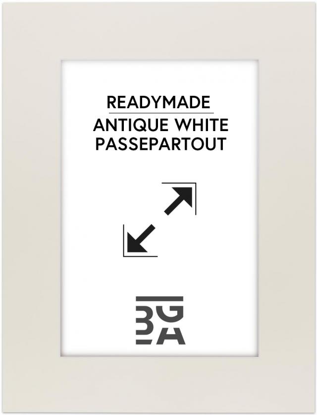 Passe-partout Antique White (noyau blanc) 40x50 cm (29x39)