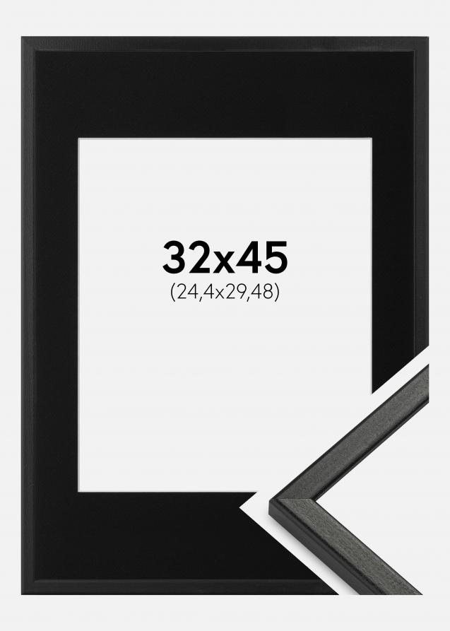 Cadre Kaspar Noir 32x45 cm - Passe-partout Noir 25x30 cm