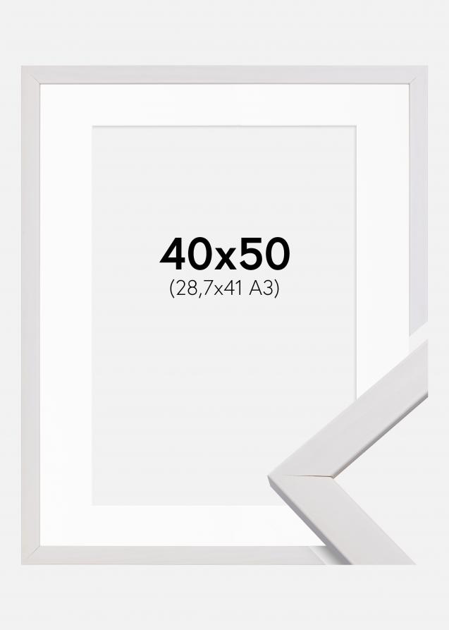 Cadre Stilren Blanc 40x50 cm - Passe-partout Blanc 29,7x42 cm