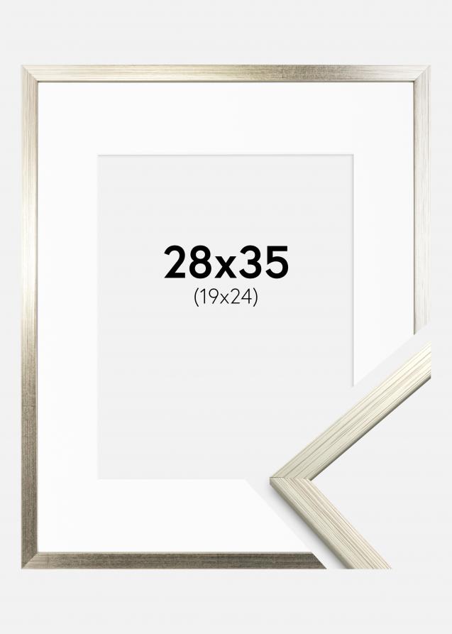 Cadre Edsbyn Argent 28x35 cm - Passe-partout Blanc 20x25 cm