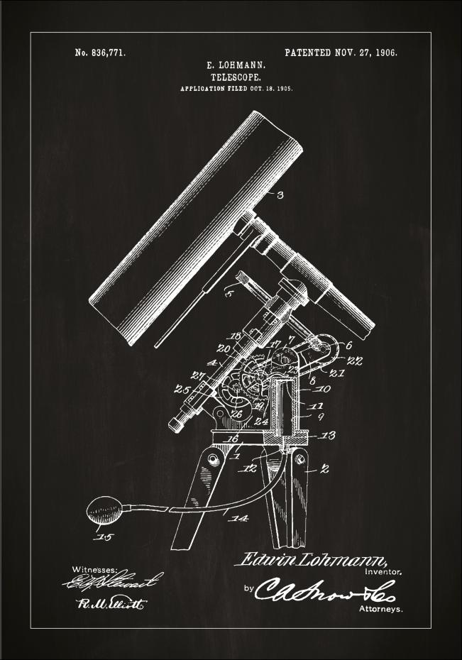 Dessin de brevet - Tlscope - Noir Poster