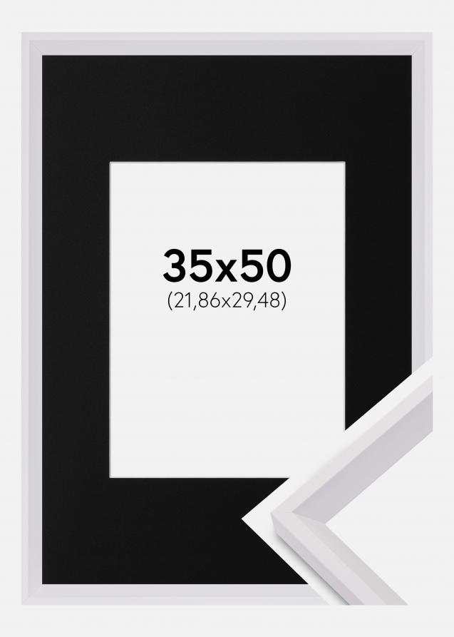 Cadre Globe Blanc 35x50 cm - Passe-partout Noir 9x12 pouces