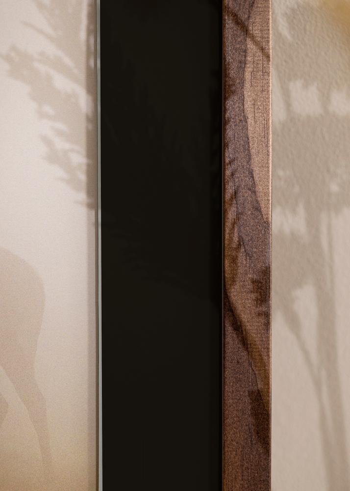 Cadre Stilren Noyer 35x50 cm - Passe-partout Noir 11x17 pouces (27,94x43,18 cm)