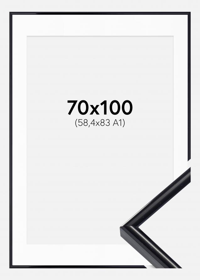 Cadre Victoria Noir 70x100 cm - Passe-partout Blanc 59,4x84 cm (A1)