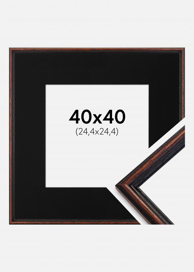 Cadre Horndal Noyer 40x40 cm - Passe-partout Noir 10x10 pouces