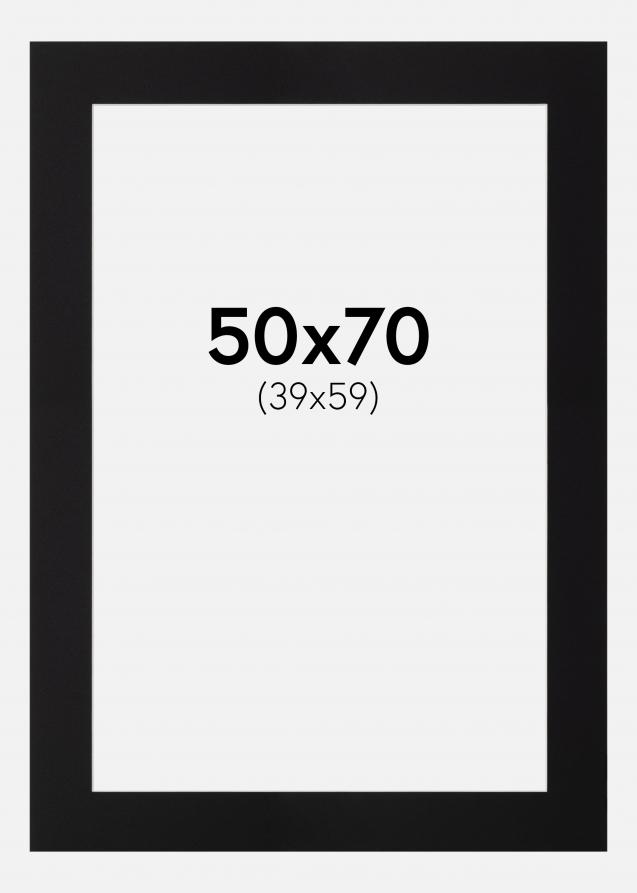 Passe-partout Noir (noyau blanc) 50x70 cm (39x59)
