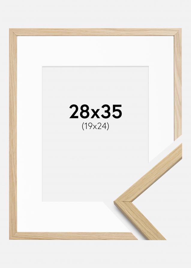 Cadre Edsbyn Chêne 28x35 cm - Passe-partout Blanc 20x25 cm