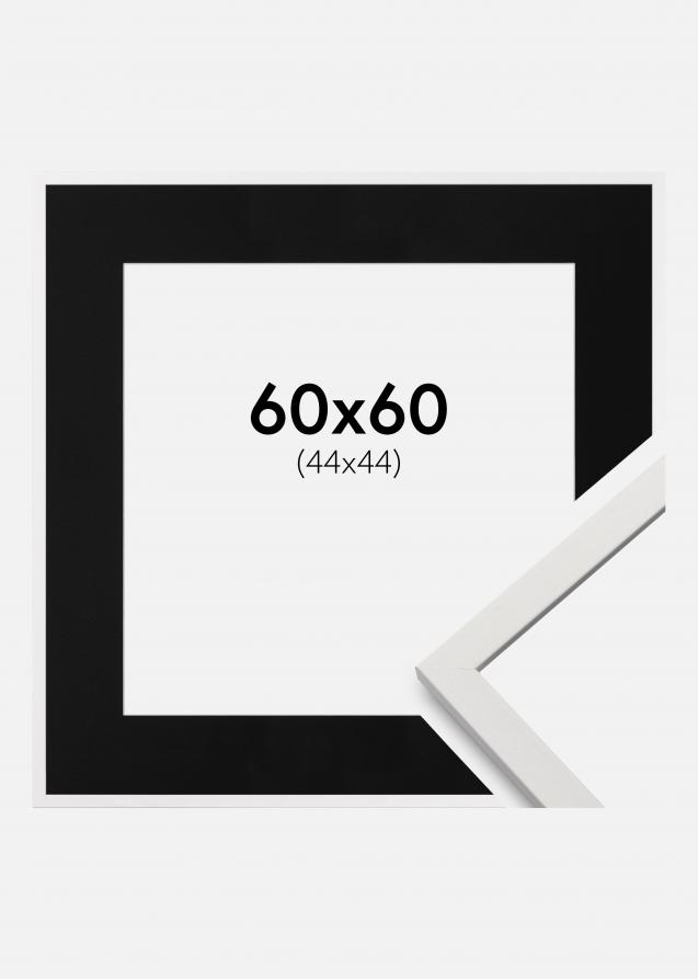 Cadre Edsbyn Blanc 60x60 cm - Passe-partout Noir 45x45 cm