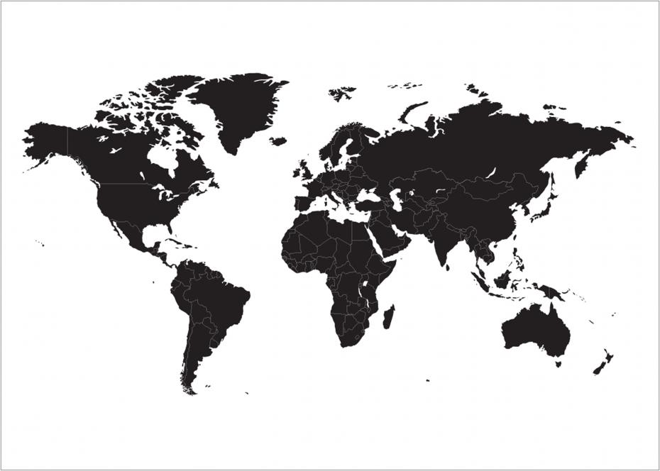 Carte du monde - Noir Poster