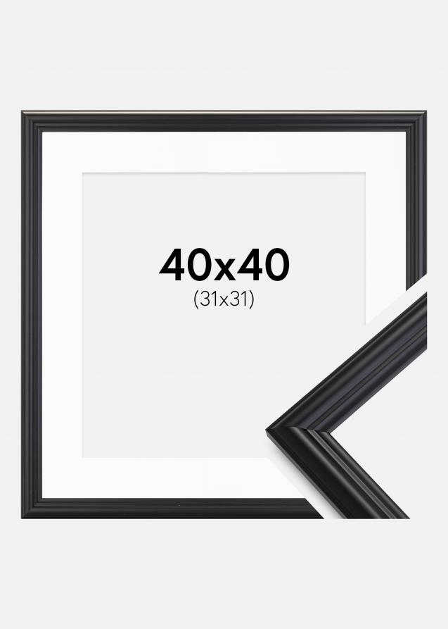 Cadre Siljan Noir 40x40 cm - Passe-partout Blanc 32x32 cm