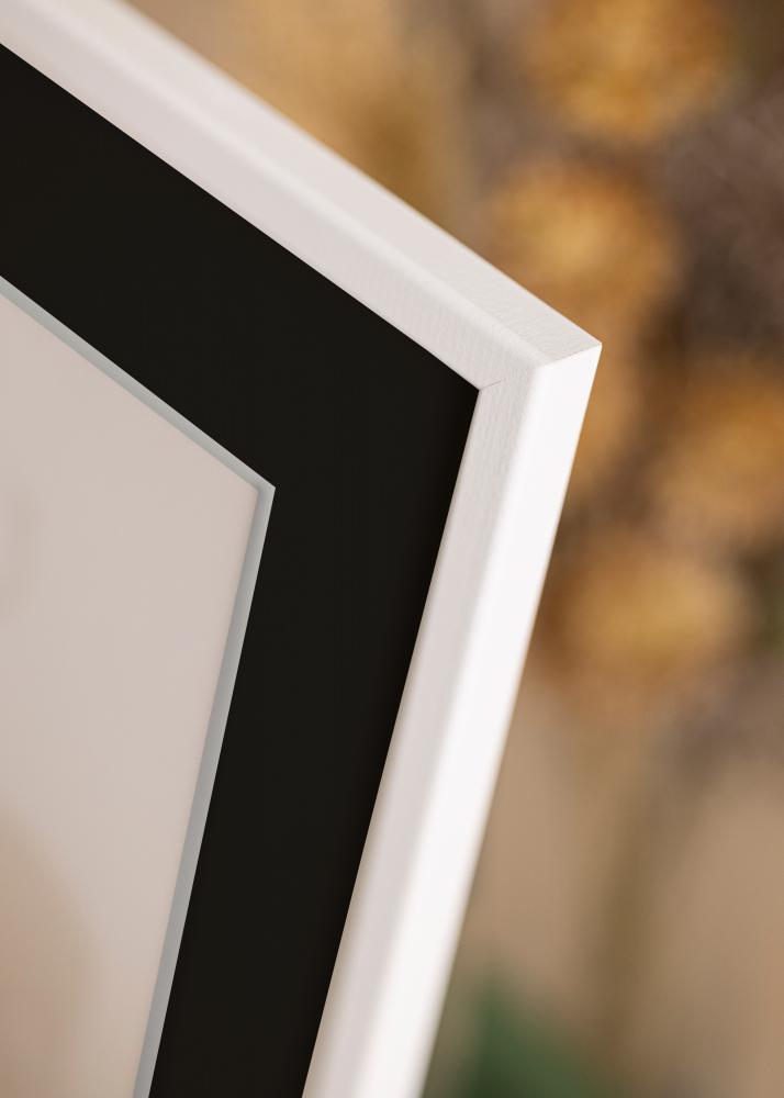 Cadre Kaspar Blanc 50x60 cm - Passe-partout Noir 16x20 pouces