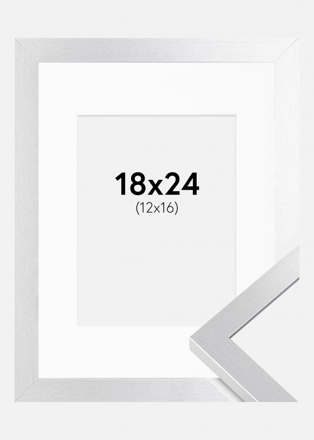 Cadre Selection Argent 18x24 cm - Passe-partout Blanc 13x17 cm