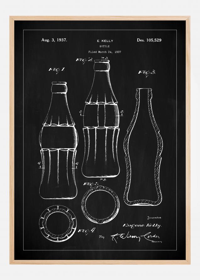 Dessin de brevet - Bouteille Coca Cola - Noir Poster