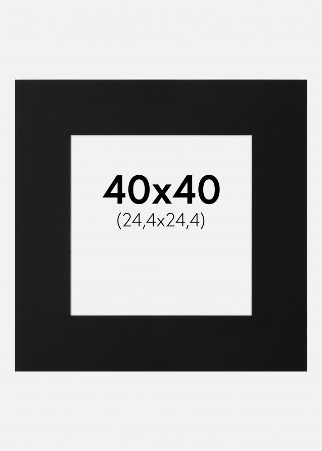 Passe-partout Noir Standard (noyau blanc) 40x40 cm (24,4x24,4)