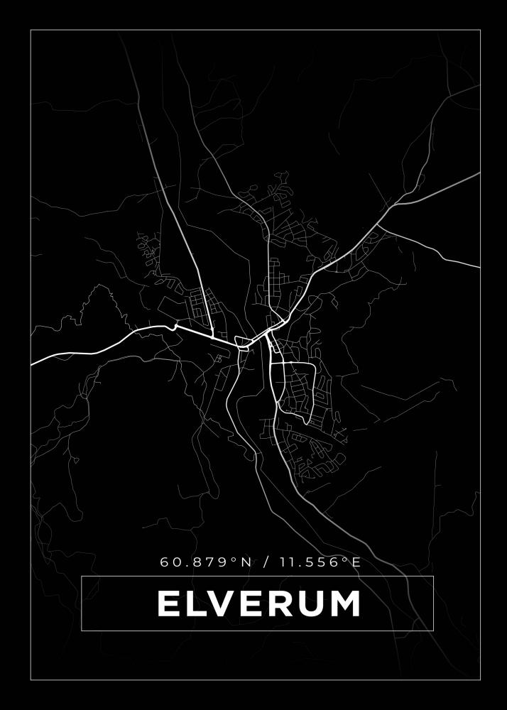 Map - Elverum - Black