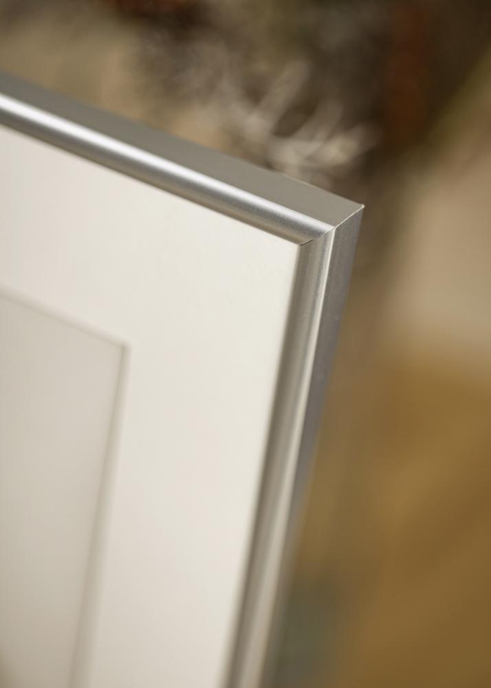 Cadre Victoria Argent 50x70 cm - Passe-partout Blanc 16x24 pouces