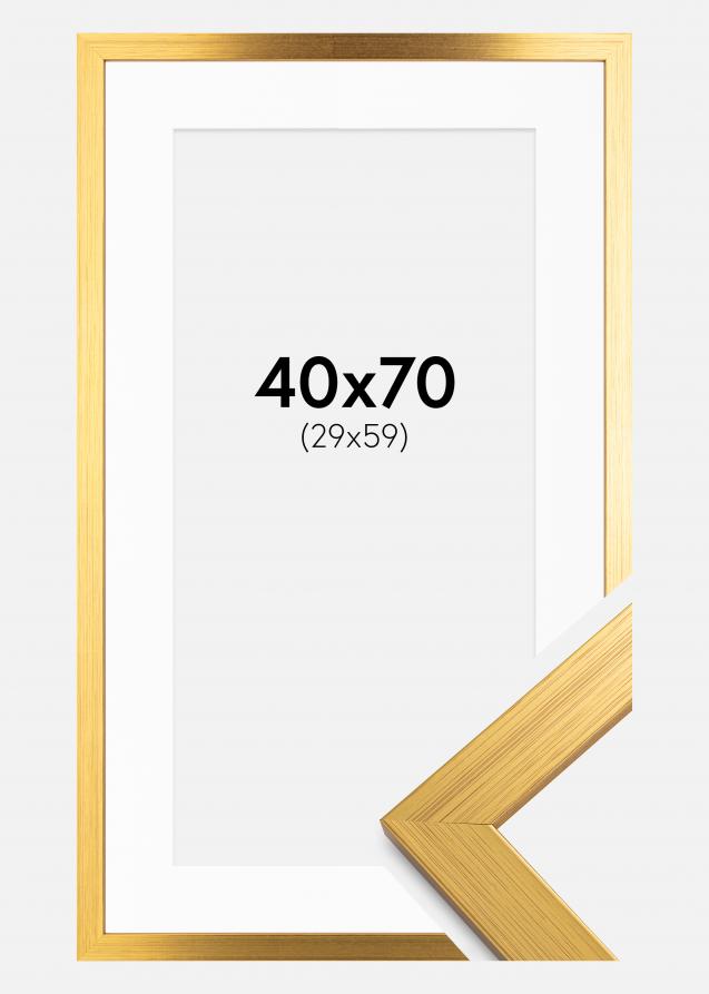 Cadre Gold Wood 40x70 cm - Passe-partout Blanc 30x60 cm
